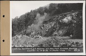 Contract No. 51, East Branch Baffle, Site of Quabbin Reservoir, Greenwich, Hardwick, looking northerly at quarry at the east branch baffle, Hardwick, Mass., Oct. 8, 1936