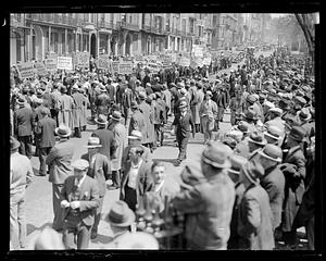 A crowd of people at a protest