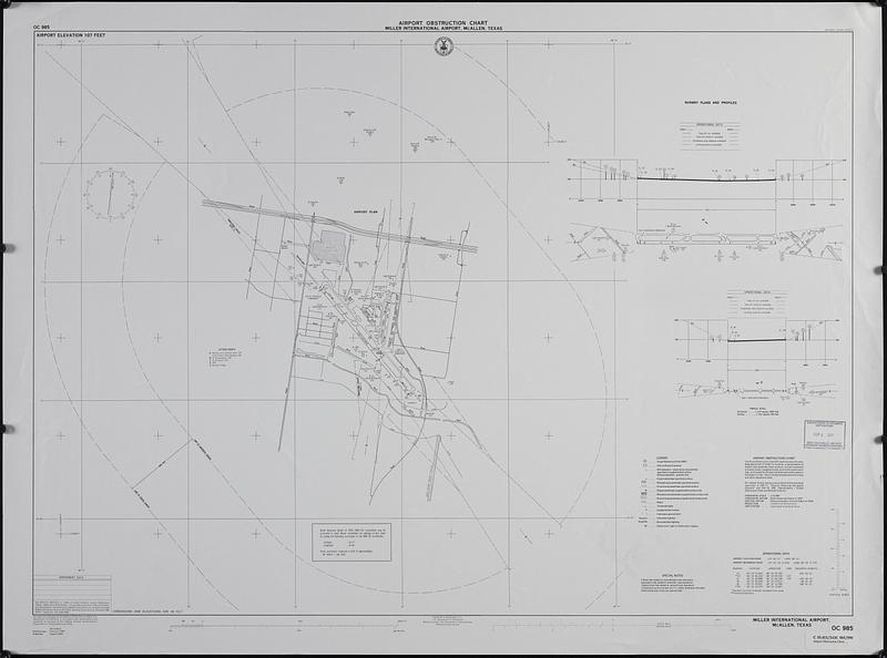 Airport obstruction chart, OC 985, Miller International Airport, McAllen, Texas