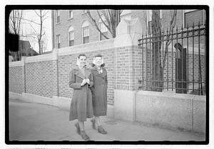 Two women walking