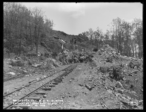 Relocation Central Massachusetts Railroad, excavating ledge, east of station 132, Clinton, Mass., May 26, 1902