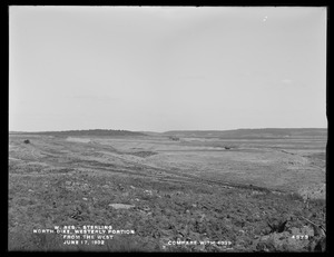 Wachusett Reservoir, North Dike, westerly portion, from the west (compare with No. 4339), Sterling, Mass., Jun. 17, 1902