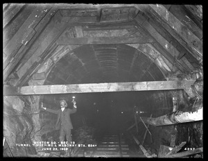 Weston Aqueduct, Section 13, tunnel timbering and masonry, station 534+, Weston, Mass., Jun. 23, 1902