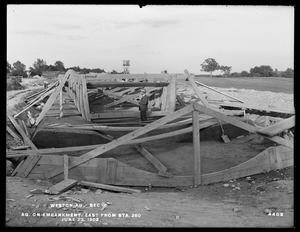 Weston Aqueduct, Section 6, aqueduct on embankment, easterly from station 260, Framingham, Mass., Jun. 23, 1902