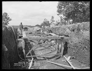 Weston Aqueduct, Section 5, aqueduct in compact earth, looking westerly from station 236+50, Framingham, Mass., Jun. 24, 1902