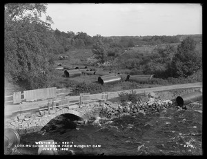 Weston Aqueduct, Section 1, looking downstream from Sudbury Dam, Southborough, Mass., Jun. 24, 1902