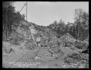 Relocation Central Massachusetts Railroad, rock cut, east of station 133, Clinton, Mass., Jul. 2, 1902