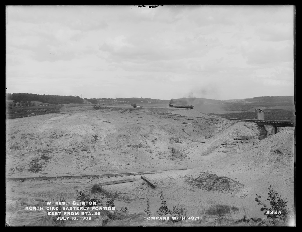 Wachusett Reservoir, North Dike, easterly portion, easterly from station 35 (compare with No. 4371), Clinton, Mass., Jul. 16, 1902