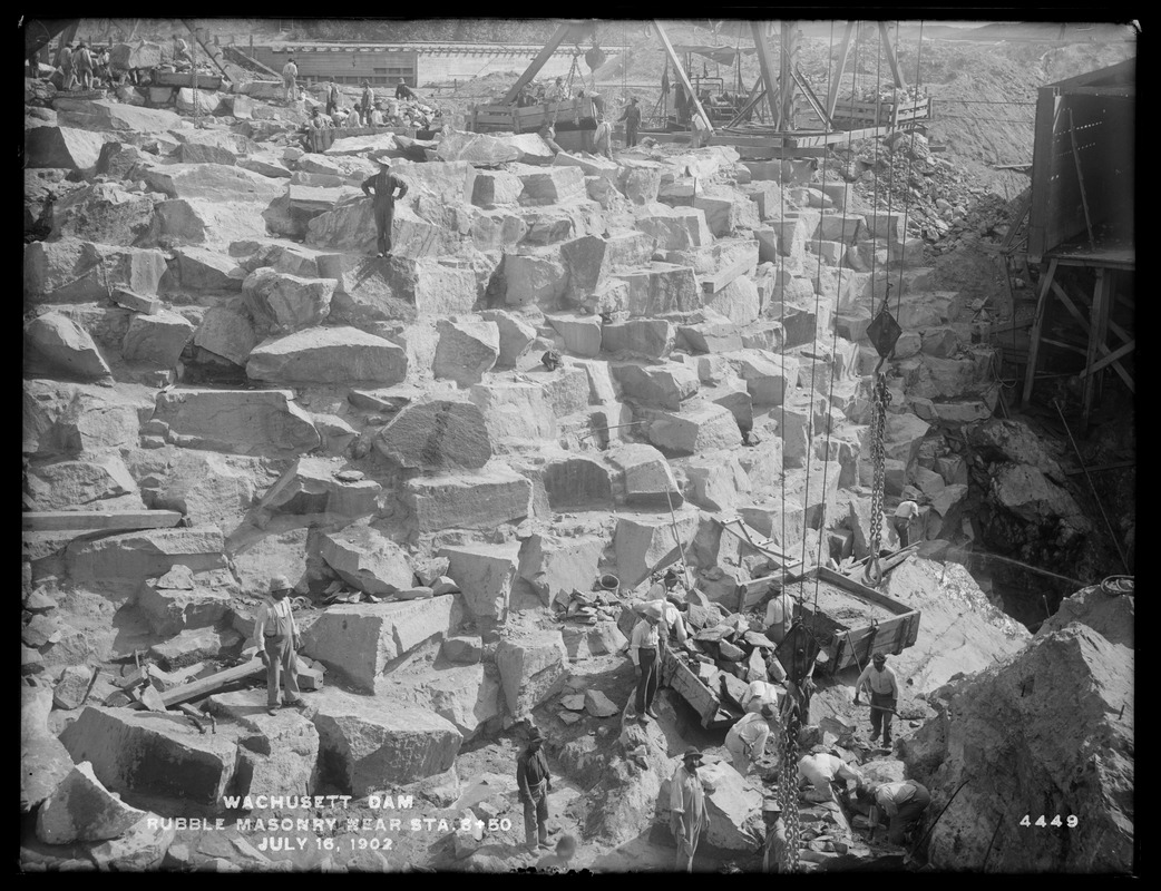 Wachusett Dam, rubble masonry, near station 6+50, Clinton, Mass., Jul. 16, 1902