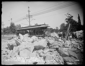 Distribution Department, supply pipe lines, Section 2, Commonwealth Avenue, electric car accident at second ledge west of Valentine Street, Newton, Mass., Jun. 18, 1902