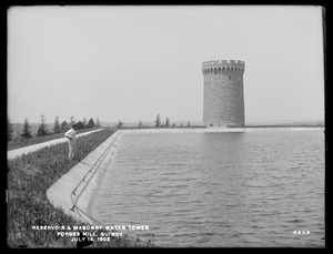 Distribution Department, Southern High Service Forbes Hill Reservoir, Reservoir and Masonry Water Tower, Quincy, Mass., Jul. 14, 1902
