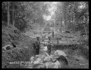Distribution Department, Low Service Pipe Lines, Section 12, trench for 48-inch pipe through Tay's land, Medford, Mass., Jul. 24, 1902