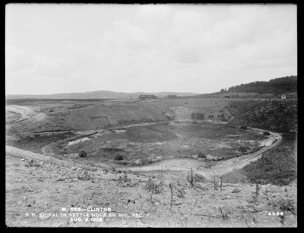 Wachusett Reservoir, railroad spiral in kettle hole, square 805, Section 7, Clinton, Mass., Aug. 9, 1902