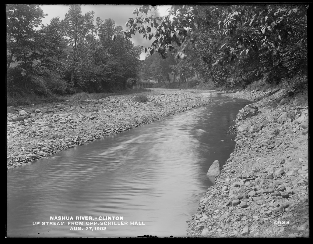 Wachusett Reservoir, Nashua River, upstream from opposite Schiller Hall, Clinton, Mass., Aug. 27, 1902