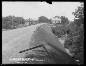 Wachusett Reservoir, relocation of Worcester Street, west side of fill at station 3+, southerly, West Boylston, Mass., Aug. 26, 1902