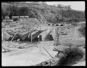 Wachusett Dam, conduits to the pool, Clinton, Mass., Sep. 6, 1902