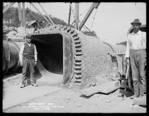 Wachusett Dam, 48-inch pipes through the dam, Clinton, Mass., Sep. 6, 1902