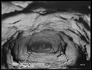 Relocation Central Massachusetts Railroad, tunnel in rock, west from station 92+50, Clinton, Mass., Sep. 10, 1902