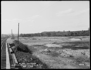 Wachusett Reservoir, dike for protection of Central Massachusetts Railroad, Boylston, Mass., Sep. 10, 1902