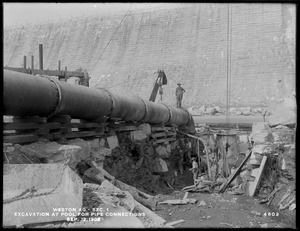 Weston Aqueduct, Section 1, excavation at pool for pipe connections, Southborough, Mass., Sep. 12, 1902