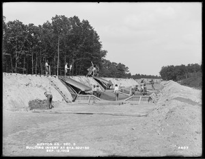 Weston Aqueduct, at station 322+50, Wayland, Mass., Sep. 12, 1902