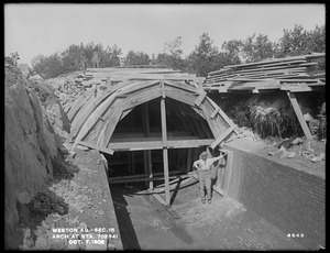 Weston Aqueduct, Section 15, arch, at station 702+41, Weston, Mass., Oct. 7, 1902