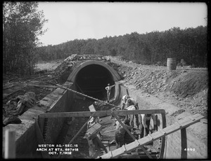 Weston Aqueduct, Section 15, arch, at station 697+15, Weston, Mass., Oct. 7, 1902