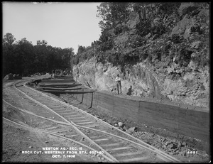 Weston Aqueduct, Section 15, rock cut, westerly from station 687+50, Weston, Mass., Oct. 7, 1902