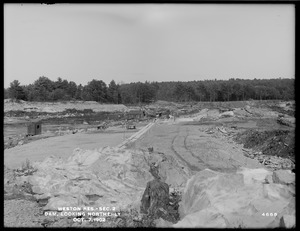 Weston Aqueduct, Weston Reservoir, Section 2, dam, looking northerly, Weston, Mass., Oct. 7, 1902