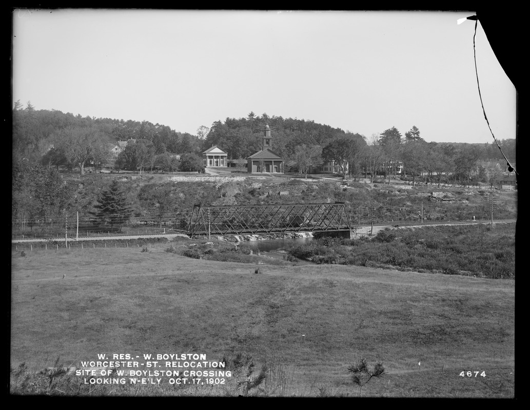 Wachusett Reservoir, Worcester Street relocation, site of West Boylston