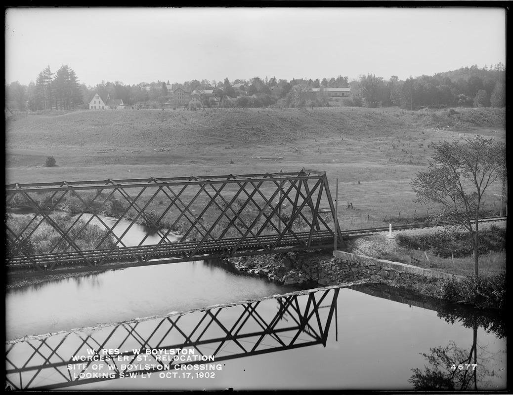Wachusett Reservoir, Worcester Street relocation, site of West Boylston