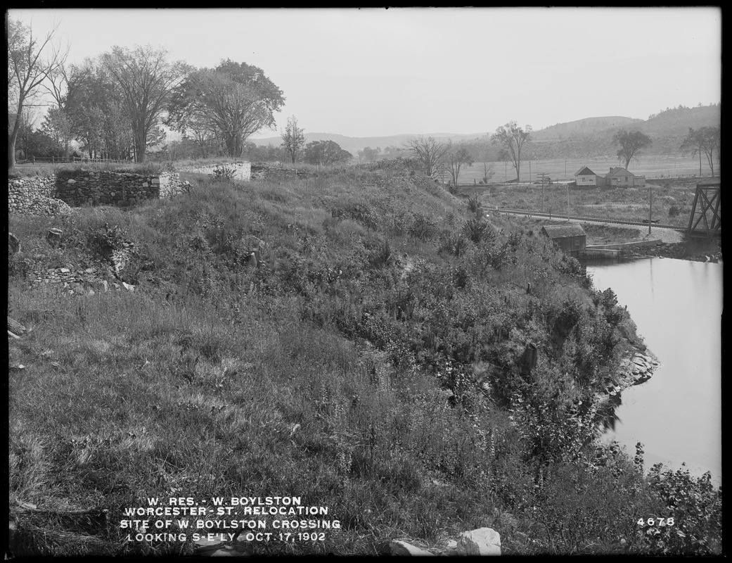 Wachusett Reservoir, Worcester Street relocation, site of West Boylston