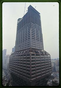 First National Bank construction (fish-eye lens), Boston