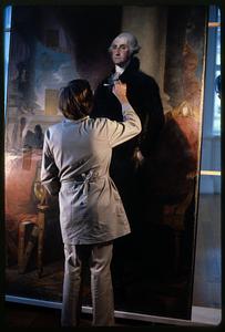 Restoring George Washington portrait at Wadsworth Athenaeum Museum of Art, Hartford, CT