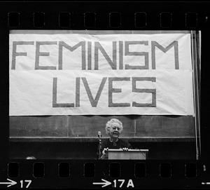 Pioneer feminist Florence Luscomb speaks at Radcliffe College, Cambridge