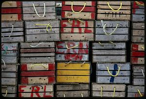 Lobster storage boxes, Maine