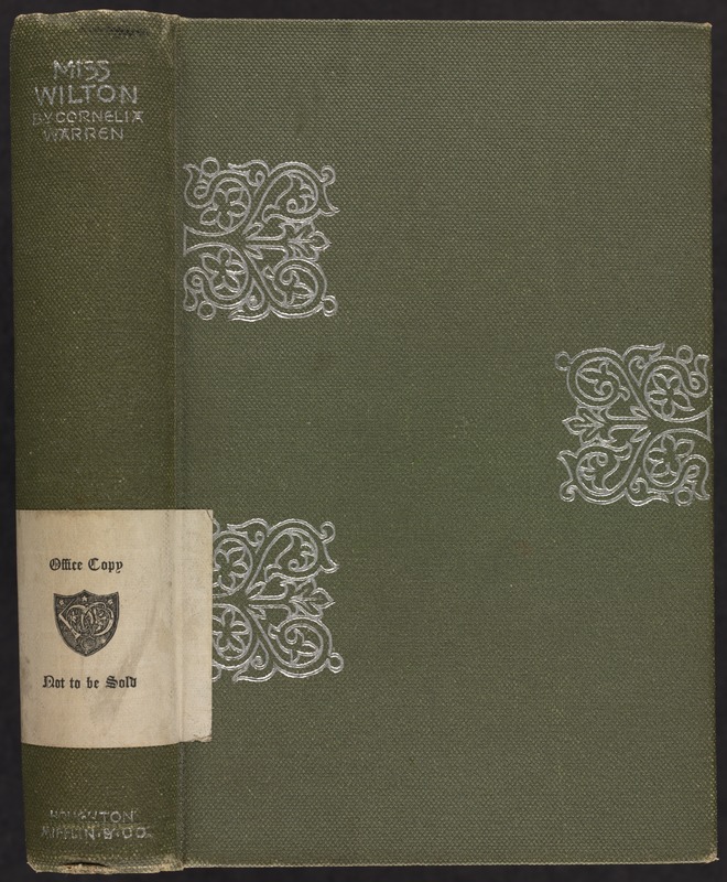 Miss Wilton [Spine and front cover]