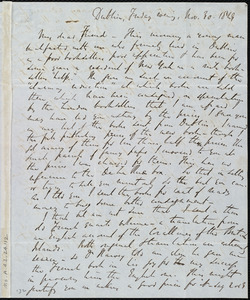 Letter from Richard Davis Webb, Dublin, [Ireland], to Anne Warren Weston, Friday evening, Nov. 30, 1849