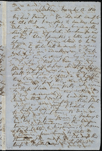 Letter from Richard Davis Webb, Dublin, [Ireland], to Maria Weston Chapman, November 12, 1850