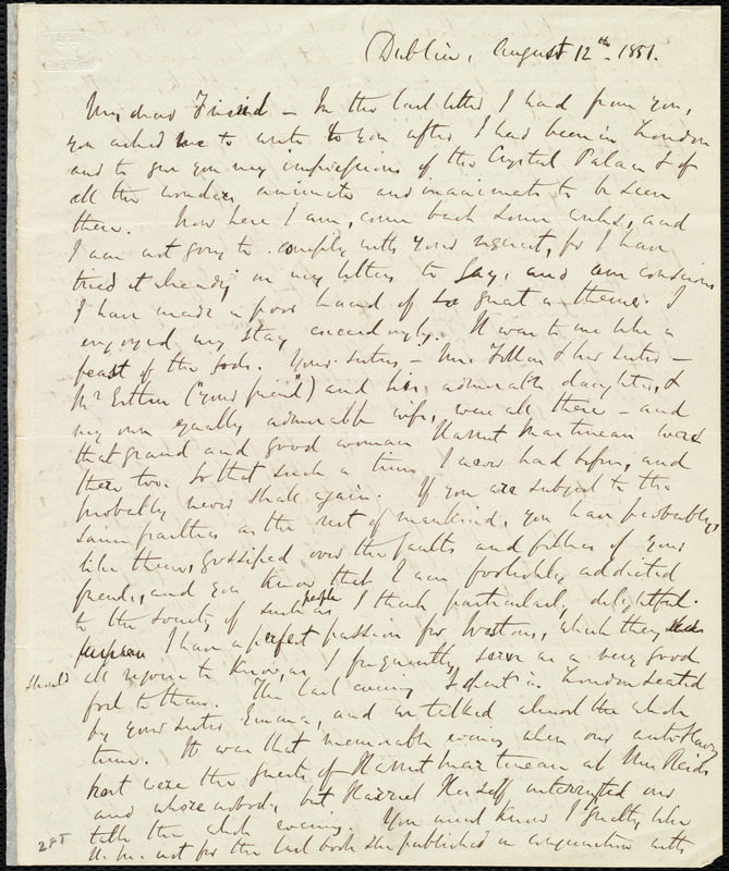 Letter From Richard Davis Webb, Dublin, [ireland], To Anne Warren 