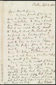 Letter from Richard Davis Webb, Dublin, [Ireland], to Maria Weston Chapman, Sept. 19, 1851