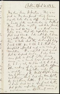 Letter from Richard Davis Webb, Dublin, [Ireland], to Anne Warren Weston, April 30, 1852