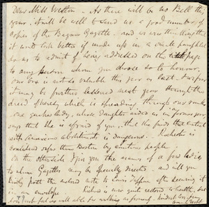 Letter from Hannah Webb, [Dublin?, Ireland], to Miss Weston