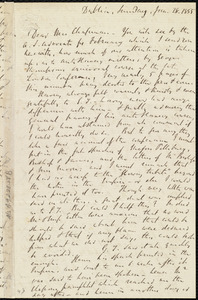 Letter from Richard Davis Webb, Dublin, [Ireland], to Maria Weston Chapman, Sunday, Jan. 28, 1855