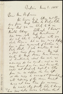 Letter from Richard Davis Webb, Dublin, [Ireland], to Maria Weston Chapman, May 3, 1855