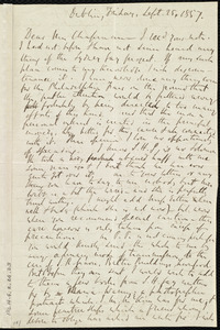 Letter from Richard Davis Webb, Dublin, [Ireland], to Maria Weston Chapman, Sept. 25, 1857