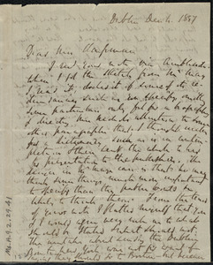 Letter from Richard Davis Webb, Dublin, [Ireland], to Maria Weston Chapman, Dec. 4, 1857