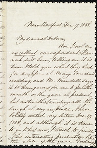 Letter from Abby Osgood Mandell, New Bedford, [Mass.], to Deborah Weston, Dec. 17, 1858