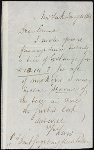 Letter from Richard Warren Weston, New York, to Emma Forbes Weston, Jan'y 15, 1861