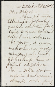 Letter from Richard Warren Weston, New York, to Deborah Weston, Feb. 28, 1861